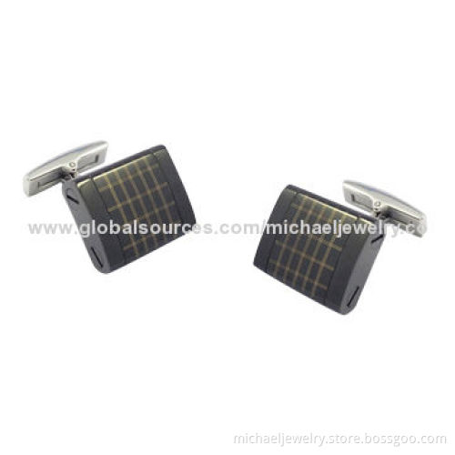 Stainless steel cufflinks with laser #grain